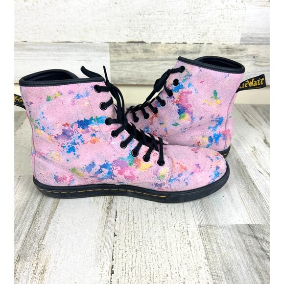 Dr. Martens Women’s 9 Pink Purple 1460 Pascal Confetti Suede Lace-Up Combat Boot - Picture 7 of 10